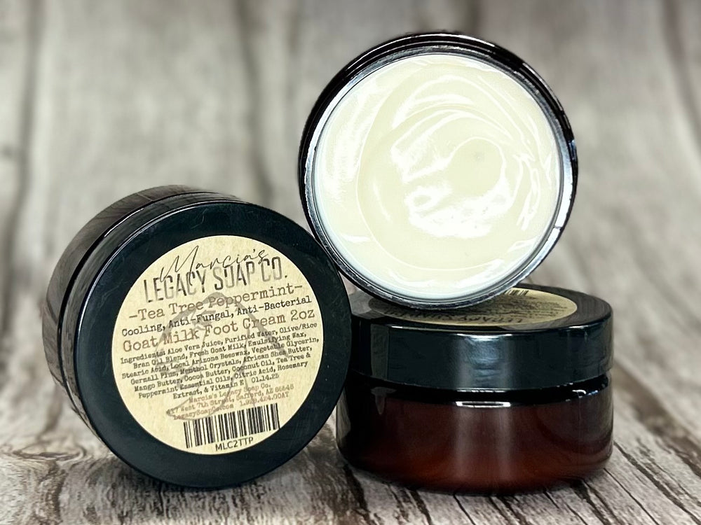 Goat Milk Body Cream 2oz - Tea Tree & Peppermint for Feet