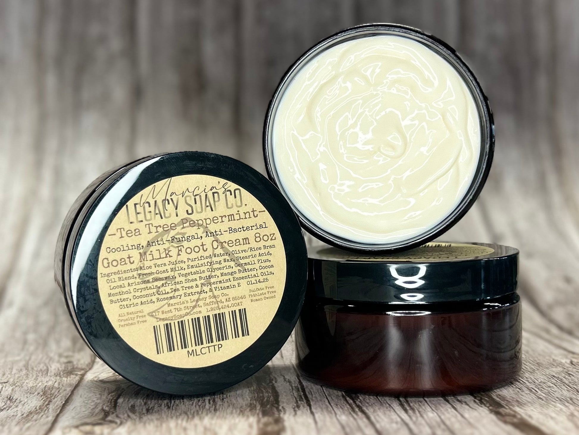 Goat Milk Body Cream 8oz - Tea Tree & Peppermint for Feet