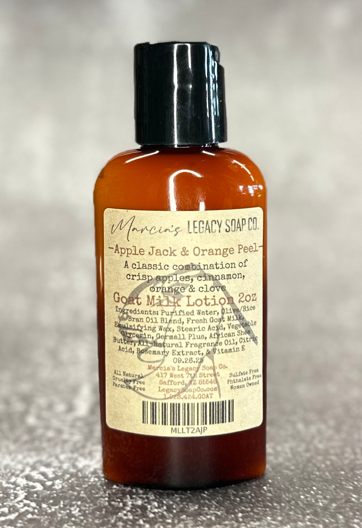 Goat Milk Lotion 2oz - Apple Jack & Orange Peel