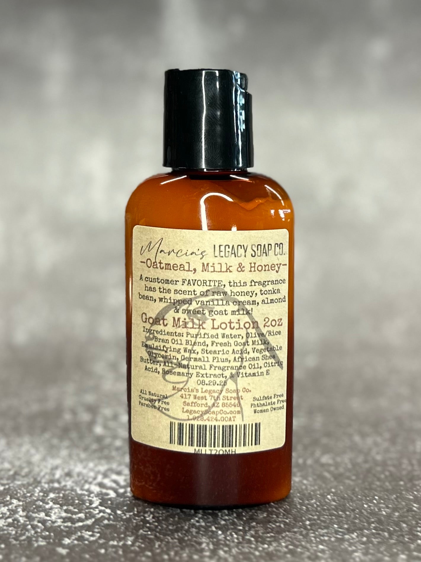 Goat Milk Lotion 2oz - Oatmeal, Milk, & Honey