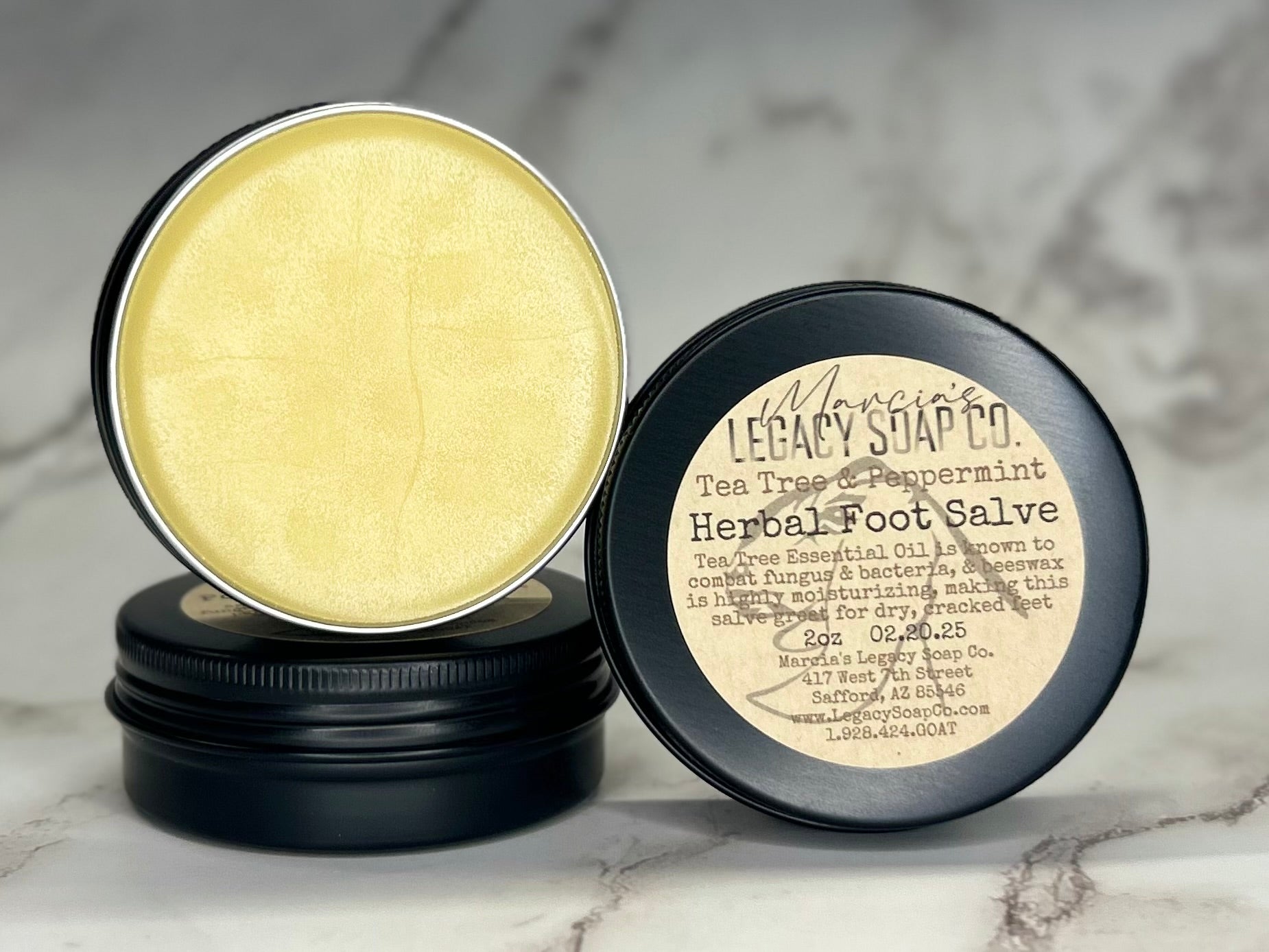 Arizona Beeswax Herbal Salve 2oz - Tea Tree & Peppermint for Feet