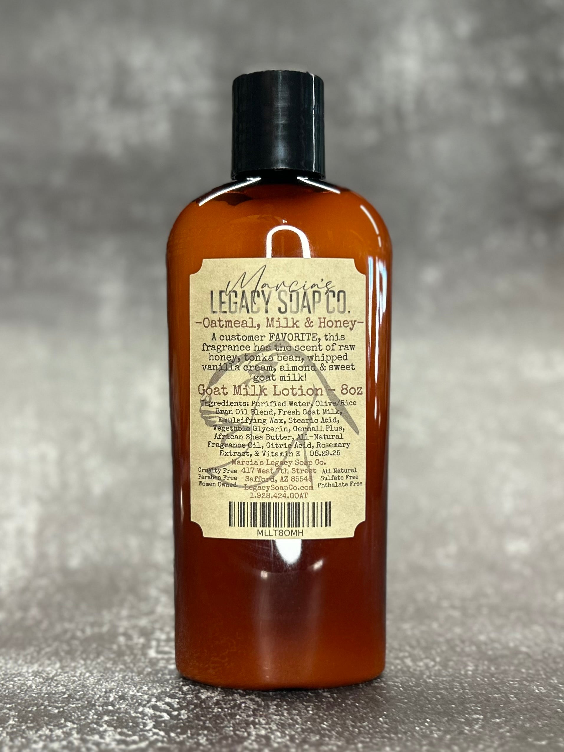 Goat Milk Lotion 8oz - Oatmeal, Milk, & Honey