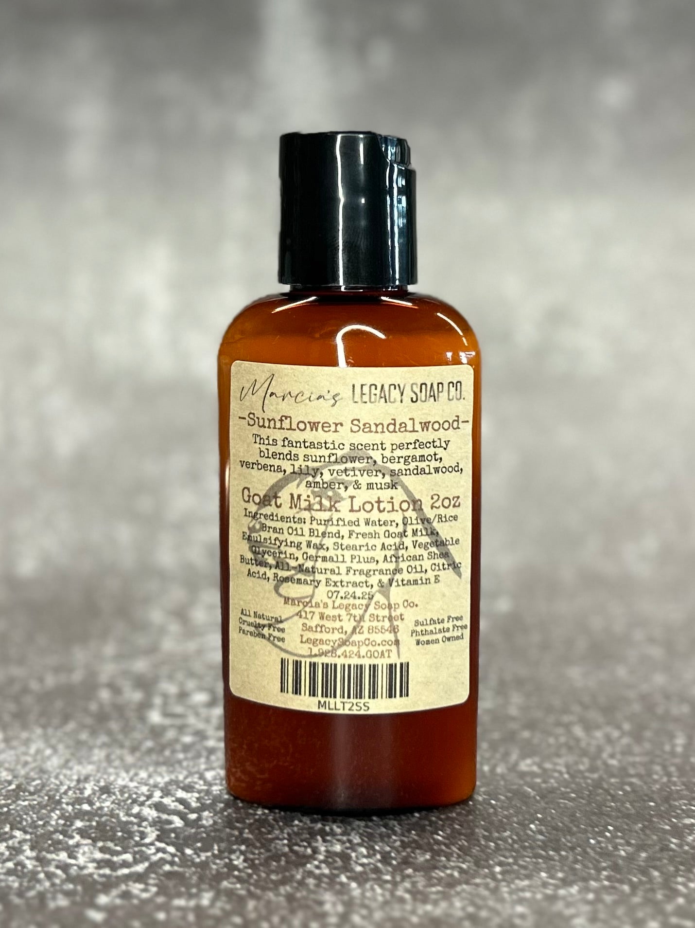 Goat Milk Lotion 2oz - Sunflower Sandalwood
