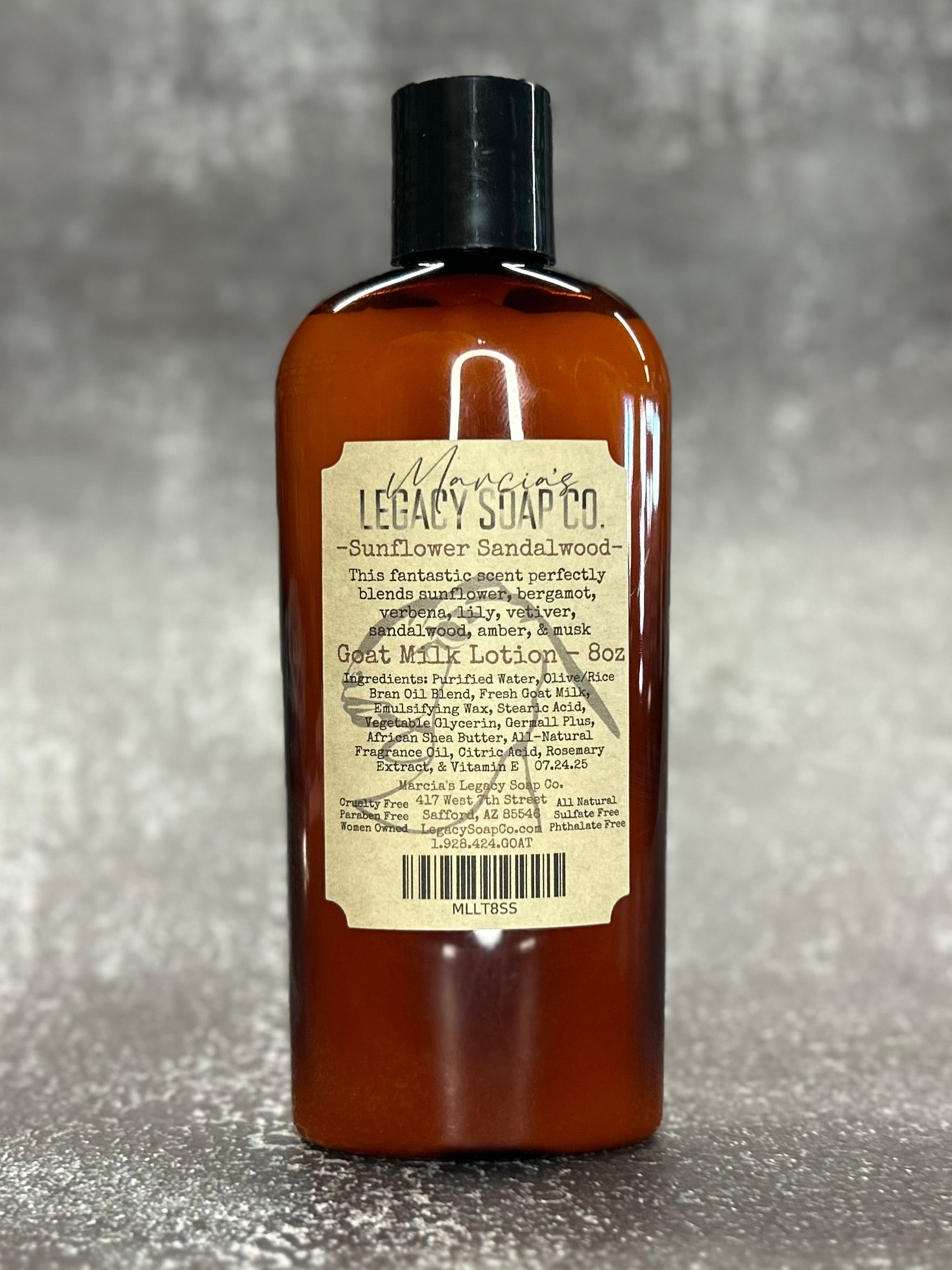 Goat Milk Lotion 8oz - Sunflower Sandalwood
