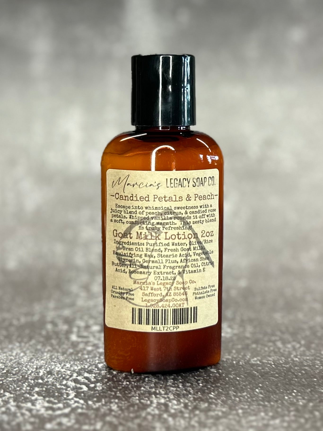 Goat Milk Lotion 2oz - Candied Petals & Peach