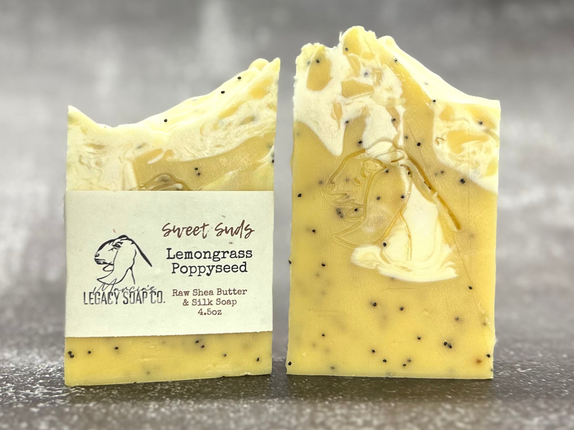 Sweet Suds Shea Butter & Silk Soap Bar - Lemongrass Poppyseed Soap