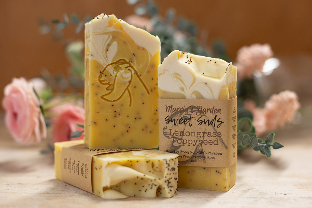 Sweet Suds Shea Butter & Silk Soap Bar - Lemongrass Poppyseed Soap