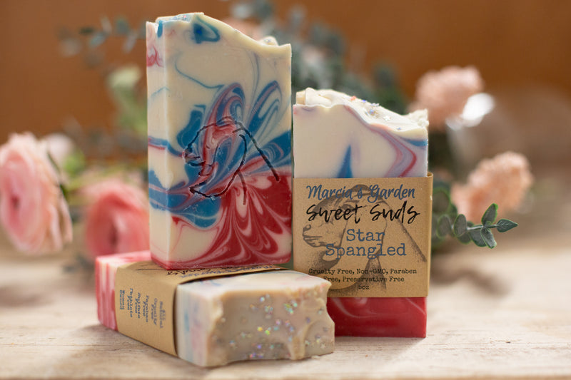 Sweet Suds Shea Butter & Silk Soap Bar -  Star Spangled